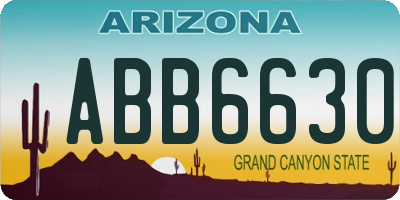 AZ license plate ABB6630