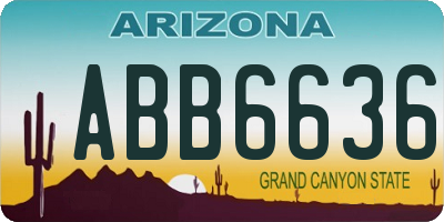 AZ license plate ABB6636