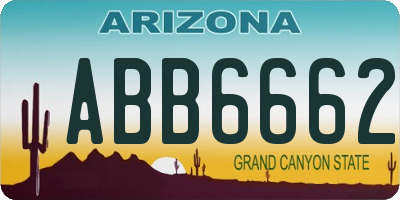 AZ license plate ABB6662