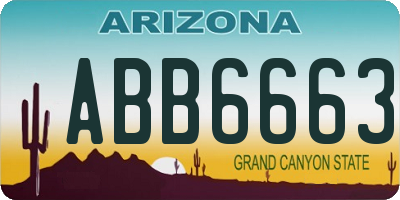 AZ license plate ABB6663