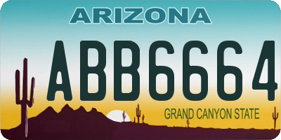 AZ license plate ABB6664