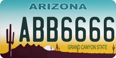 AZ license plate ABB6666