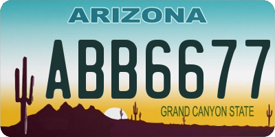 AZ license plate ABB6677