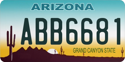 AZ license plate ABB6681