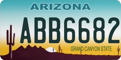 AZ license plate ABB6682