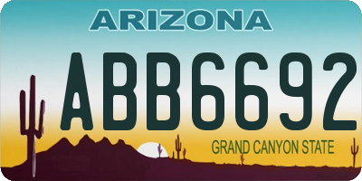 AZ license plate ABB6692