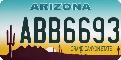 AZ license plate ABB6693