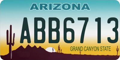 AZ license plate ABB6713