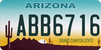 AZ license plate ABB6716
