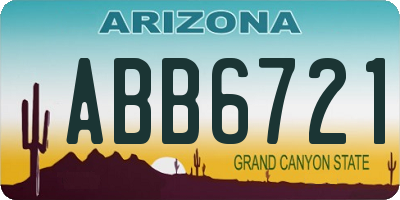 AZ license plate ABB6721