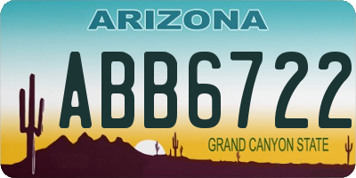 AZ license plate ABB6722