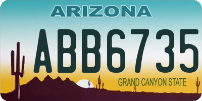 AZ license plate ABB6735