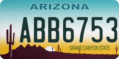 AZ license plate ABB6753