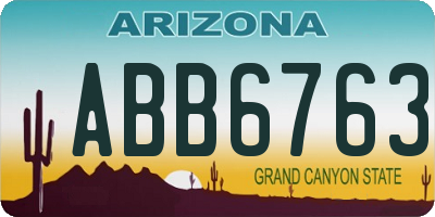 AZ license plate ABB6763