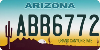 AZ license plate ABB6772