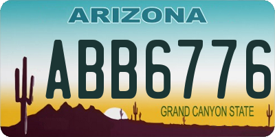 AZ license plate ABB6776