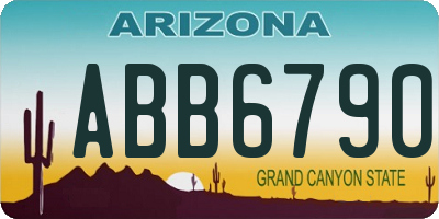 AZ license plate ABB6790