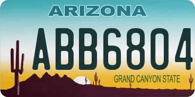 AZ license plate ABB6804