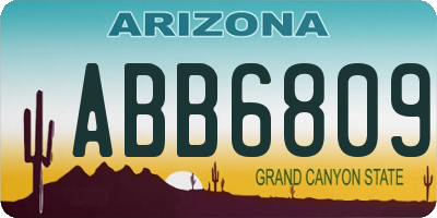 AZ license plate ABB6809
