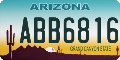 AZ license plate ABB6816