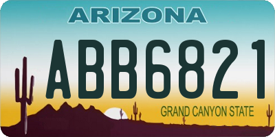 AZ license plate ABB6821