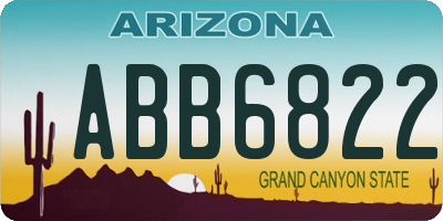 AZ license plate ABB6822
