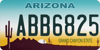 AZ license plate ABB6825