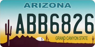 AZ license plate ABB6826