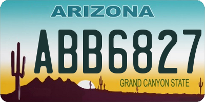 AZ license plate ABB6827
