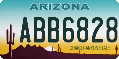 AZ license plate ABB6828