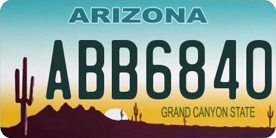 AZ license plate ABB6840