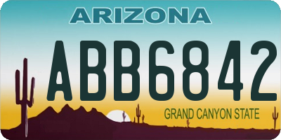 AZ license plate ABB6842