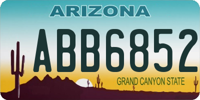 AZ license plate ABB6852