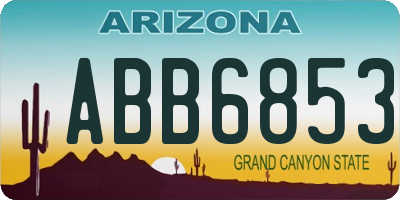 AZ license plate ABB6853