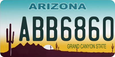 AZ license plate ABB6860