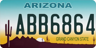 AZ license plate ABB6864