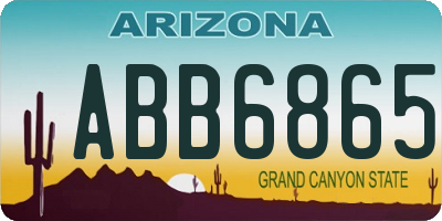 AZ license plate ABB6865