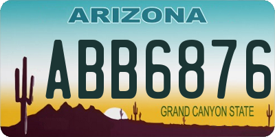 AZ license plate ABB6876