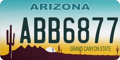 AZ license plate ABB6877