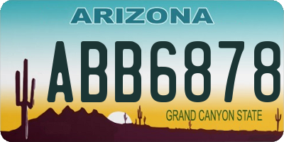 AZ license plate ABB6878