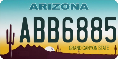 AZ license plate ABB6885