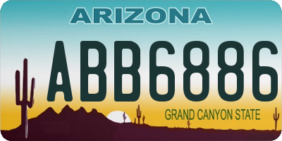 AZ license plate ABB6886