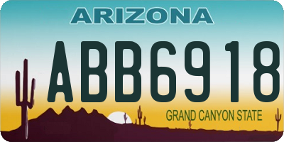 AZ license plate ABB6918