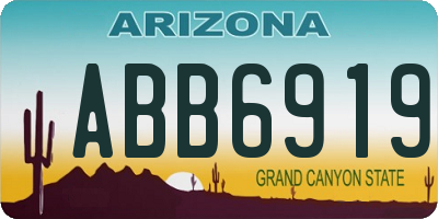 AZ license plate ABB6919