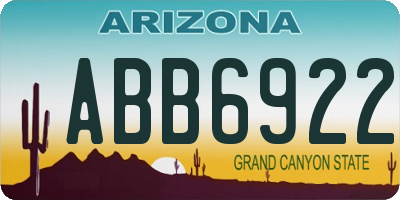 AZ license plate ABB6922