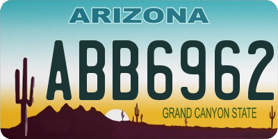 AZ license plate ABB6962