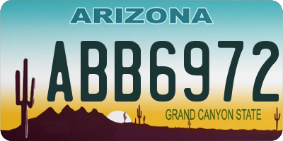 AZ license plate ABB6972