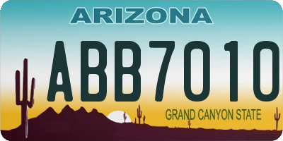 AZ license plate ABB7010