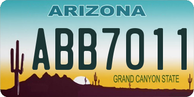 AZ license plate ABB7011