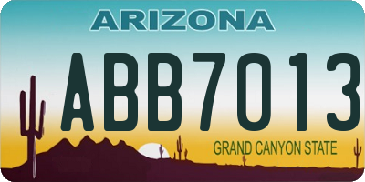 AZ license plate ABB7013